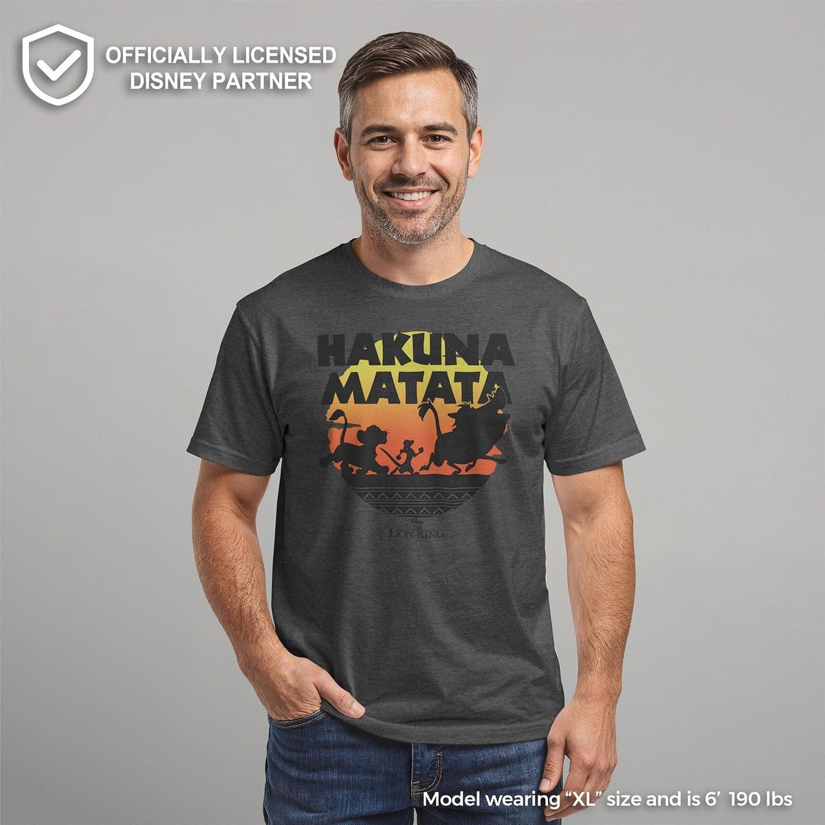 Disney Camiseta gráfica Lion King Gang Hakuna Matata Sunset Camisa para para Hombre
