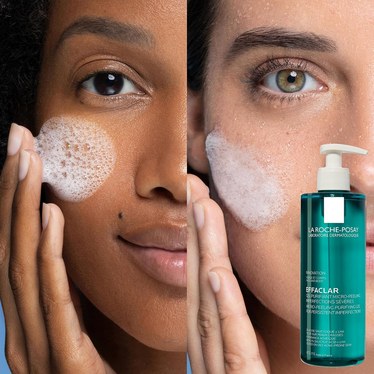 La Roche-Posay, Effaclar Gel Limpiador Microexfoliante Facial, Reduce Sebo Y Marcas, Ácido Salicílico, Piel Grasa Con Imperfecciones, 400 ml