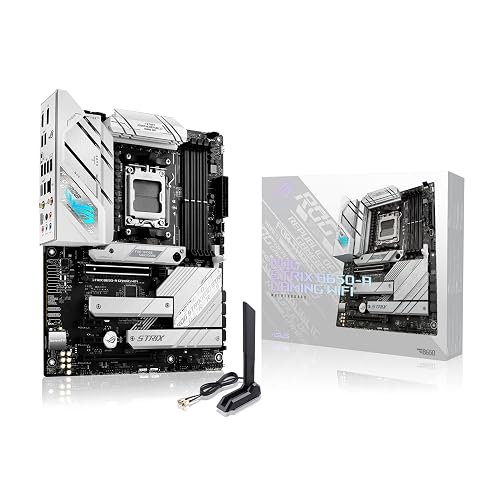 ASUS ROG Strix B650-A Gaming WiFi Tarjeta Madre AMD WiFi 6E para PC Gaming | ATX, AMD AM5 (Ryzen 9000/7000), DDR5 hasta 7600+ (OC), PCIe 4.0 x16, 3 ranuras M.2 (1 PCIe 5.0), VRM 12+2, WiFi 6E, de ASUS