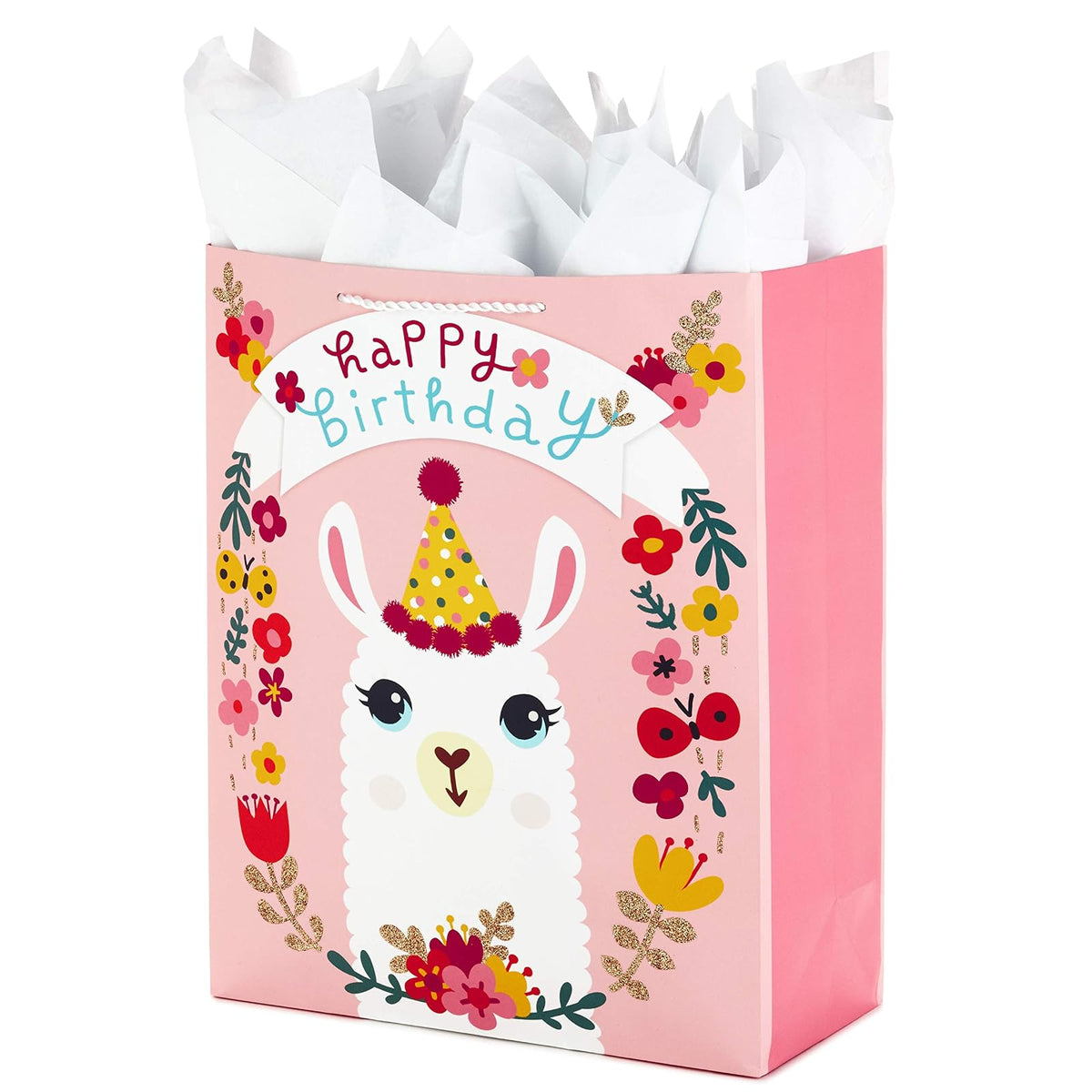Hallmark - Bolsa de regalo para cumpleaños (tamaño extragrande), XL Llama, X-large, 1