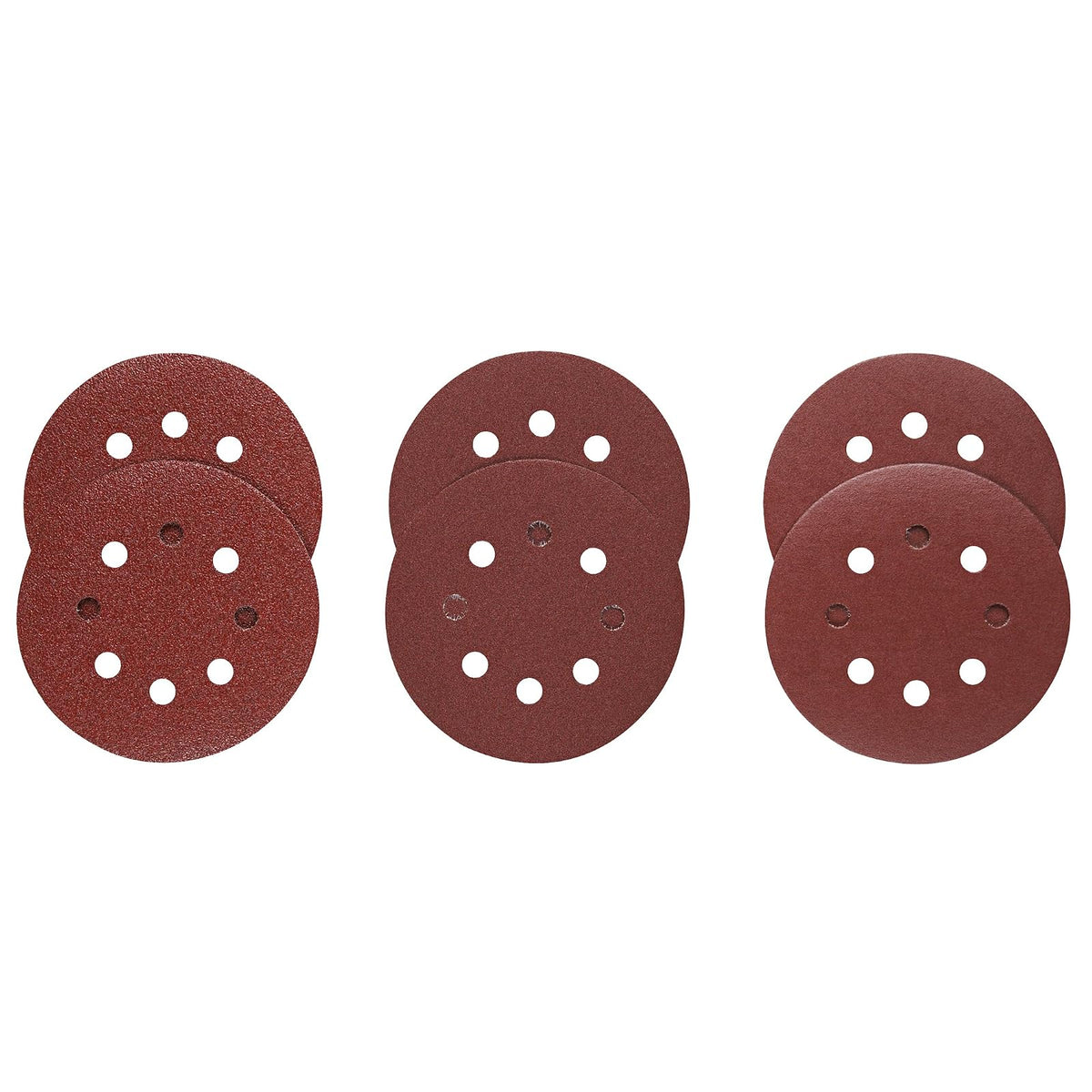 Bosch SR5R000 5", 60, 120, & 240 Assorted Grits, 8-Hole Hook & Loop Sanding Discs 6-pack