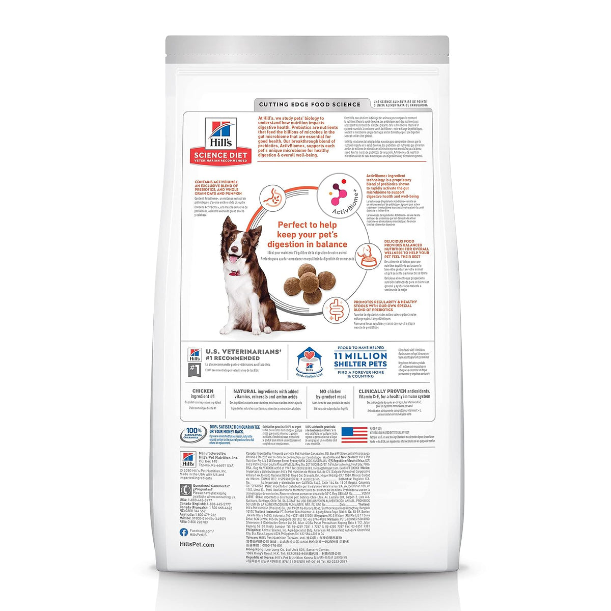 Hill's Science Diet Croquetas Digestivas para Perro Sabor Pollo 5.4Kg | Croquetas Hill's para perro, pollo real, cuidado digestivo, bienestar del microbioma, heces firmes