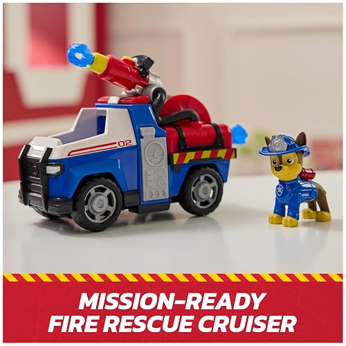 Paw Patrol Rescate de Chase - Camión de Bomberos con Figura, Lanzador de proyectiles y vehículo de Juguete, Edades a Partir de 3 años