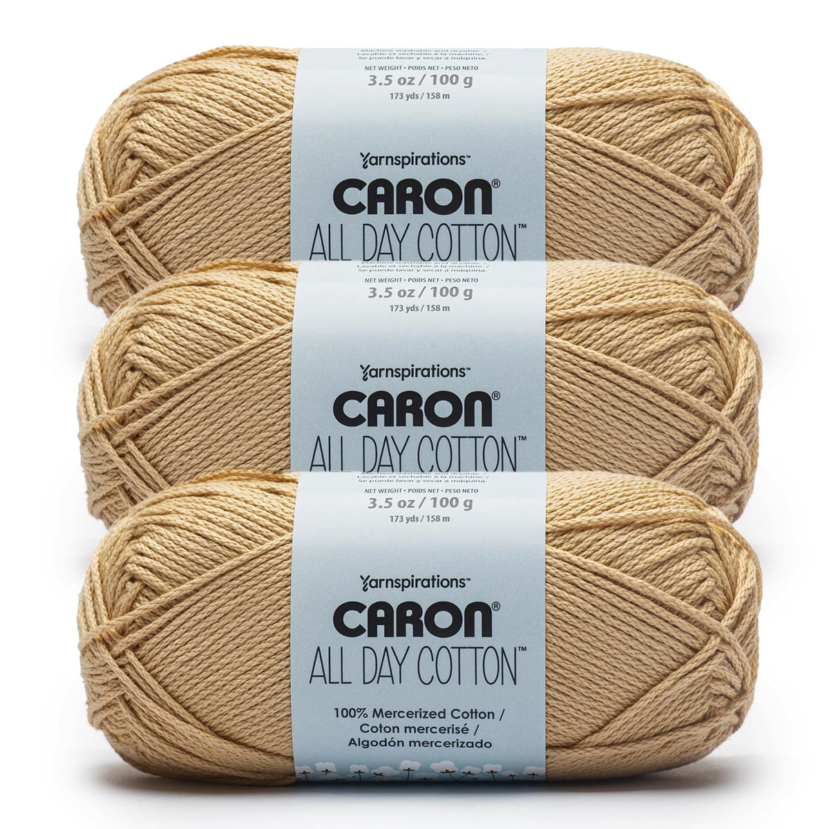 Caron All Day Estambre de Algodón Mercerizado, Varios Colores - yute