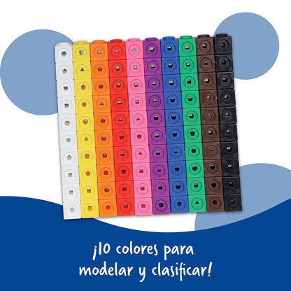 Learning Resources MathLink Cubes, Set de 100 | Cubos Interconectables para Niños, Cubos para Contar, Material Didáctico de Matemáticas, Material para Maestros