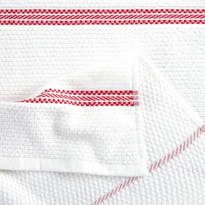 MARTHA STEWART Modern Waffle - Juego de 6 Toallas de Cocina, Color Rojo, 16 x 28 Pulgadas