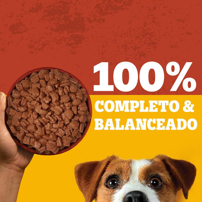Pedigree - Sobres para Perro, Raza Pequeña, Sabor Res en Filetes, con Ingredientes Naturales, Proteínas y Fibra, 24 Sobres, 100g c/u