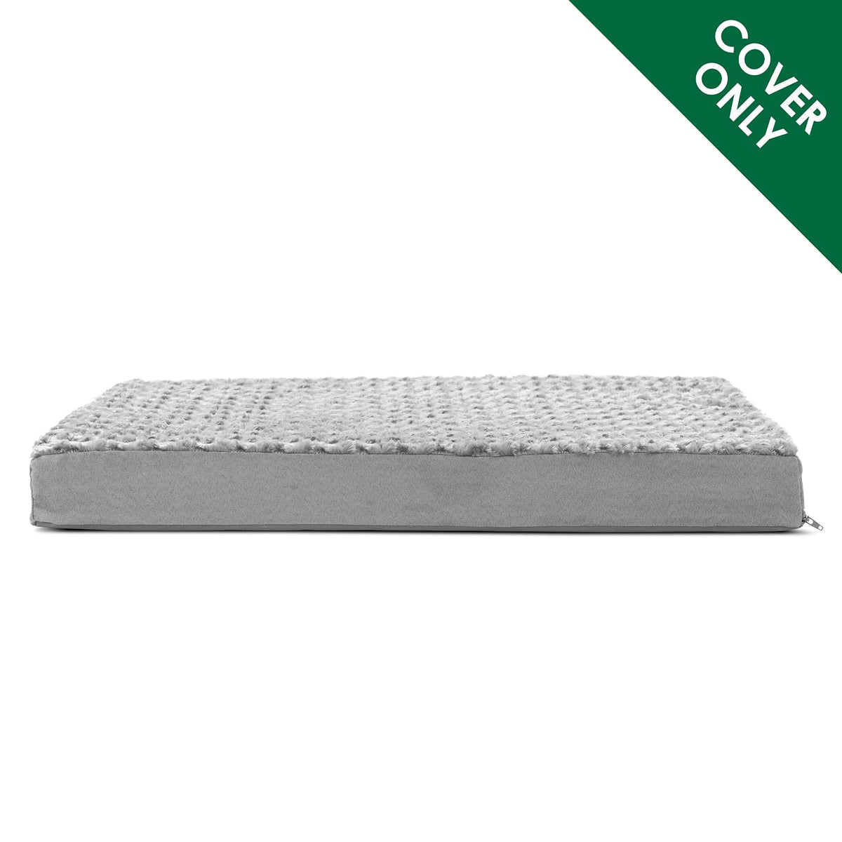 Furhaven Funda de Cama de Repuesto para Mascotas, cojín clásico Ultra Afelpado de Pelo Rizado, Lavable, Gris, Mediano
