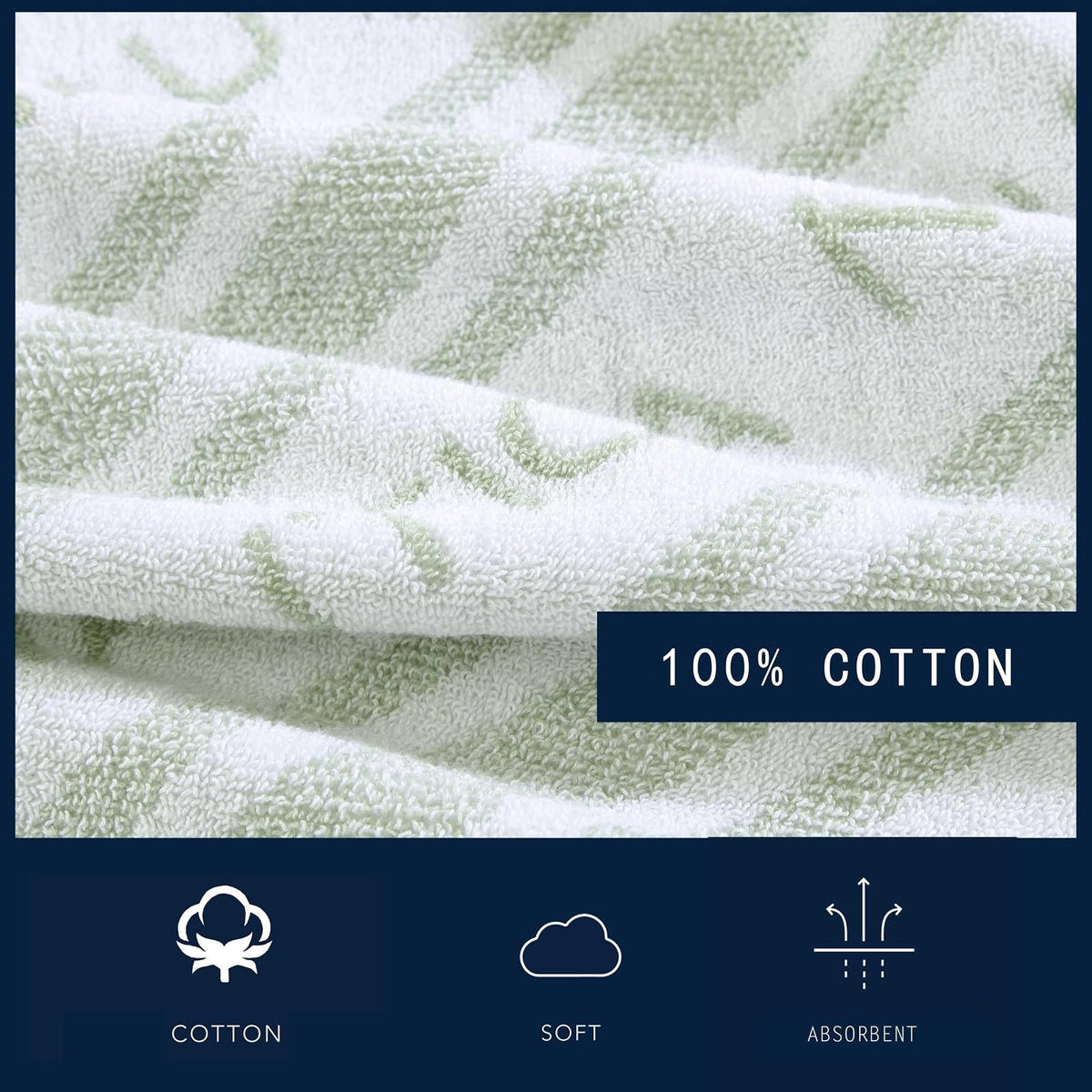 Nautica - Toallas de baño, Suaves y absorbentes para baño, Certificado Oeko-Tex (Verde minera), 6 Piezas