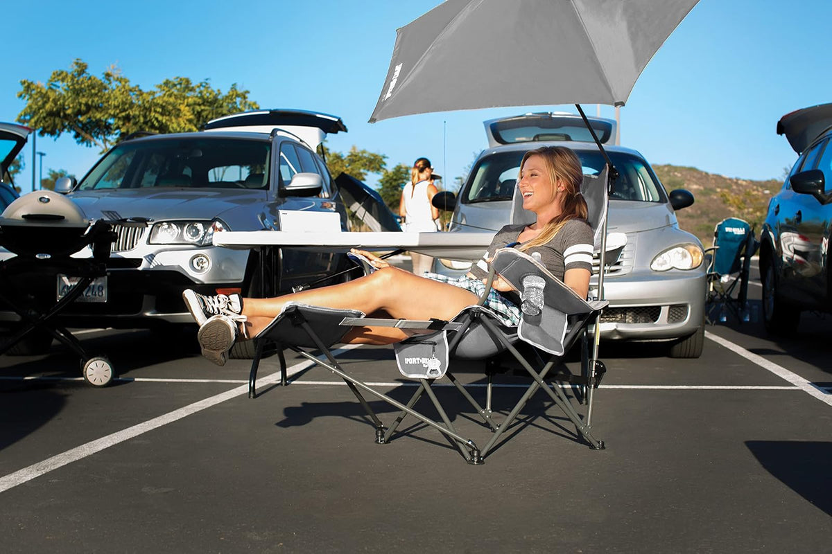 Sport-Brella - Silla de Playa con Paraguas Ajustable UPF 50+, Color Gris