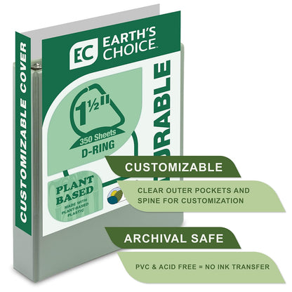 Samsill Carpeta de Anillo en D Duradero a Base de Plantas 1.5 Pulgadas Ecológica