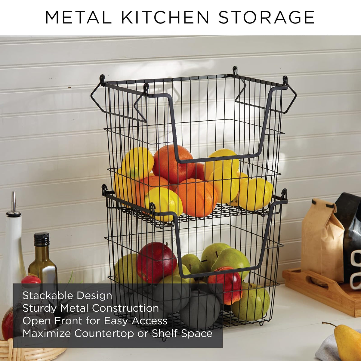 DII Home Essentials Canastilla de Metal, Blanco, Pequeño, 1