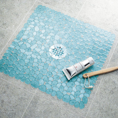 InterDesign Pebblz Shower Mat, Blue