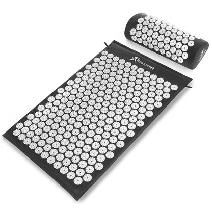ProsourceFit Tapete de Acupresión con Almohada para Espalda y Cuello - Black - Large