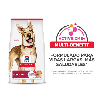 Hill's Science Diet Croquetas para Perro Adulto Sabor Cordero 15Kg | Croquetas Hill's para perro, cordero real, digestión saludable, sistema inmunológico fuerte, omega-6 y vitamina E