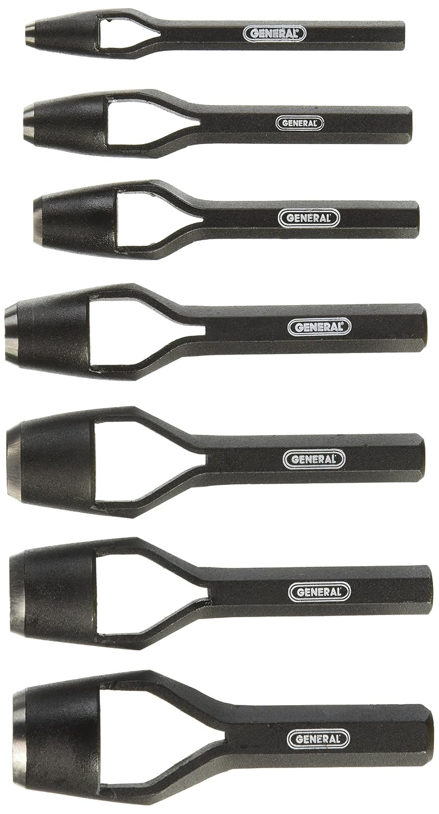 General Tools 1271ST - Juego de perforadoras de arco de 7 piezas, 1/4 pulgadas a 1 pulgada