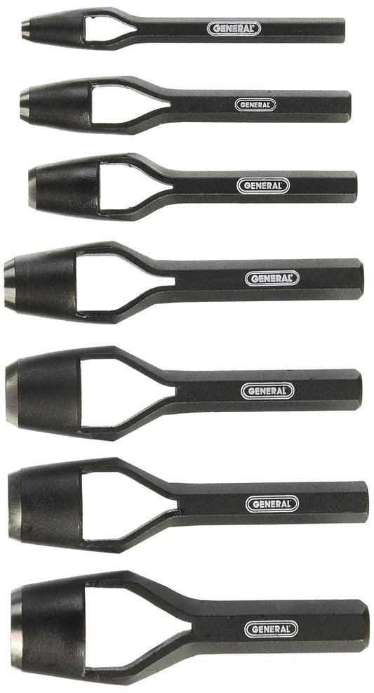 General Tools 1271ST - Juego de perforadoras de arco de 7 piezas, 1/4 pulgadas a 1 pulgada