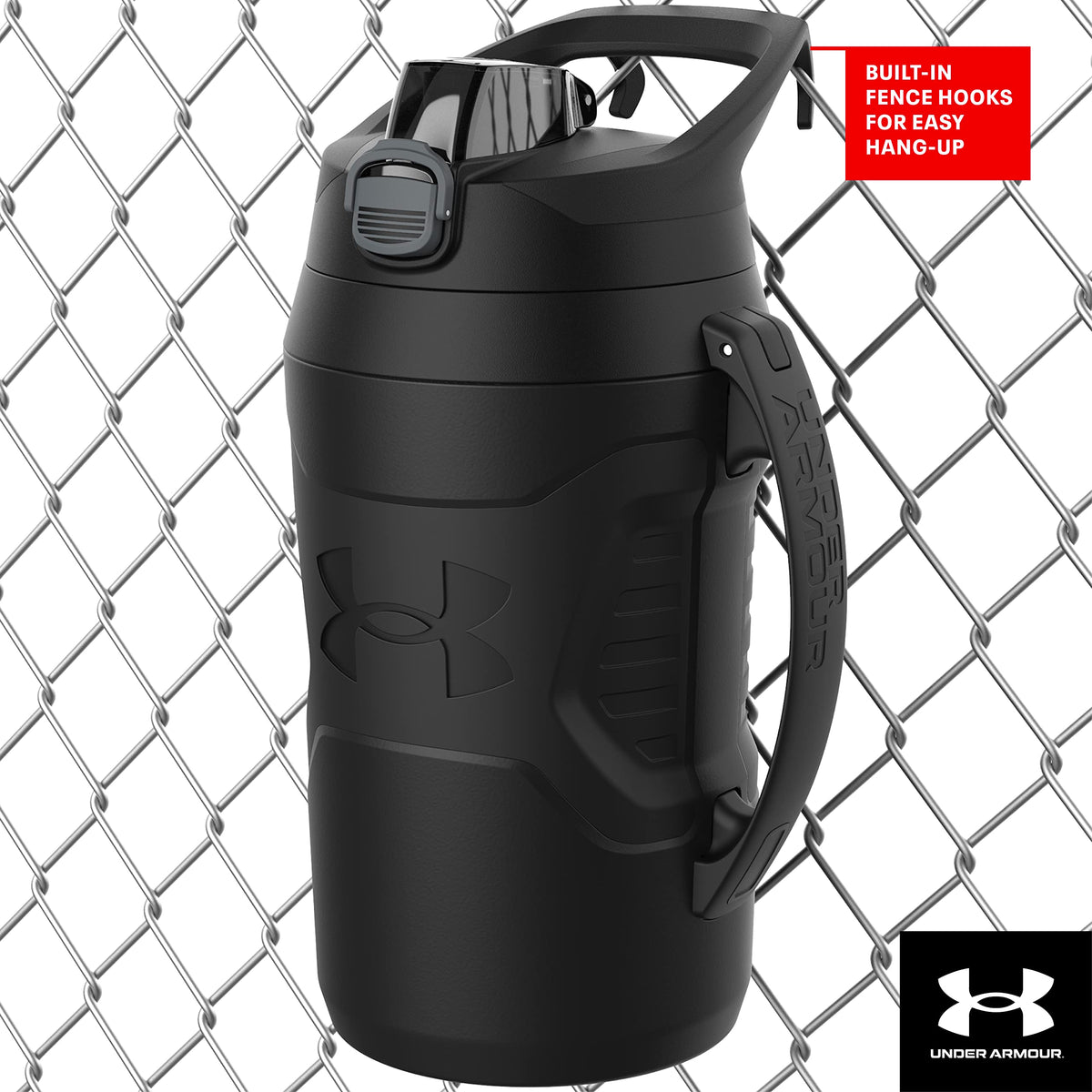 Under Armour Botella de Agua de Entrenamiento 64oz Playmaker Unisex, Color Gris, Unitalla