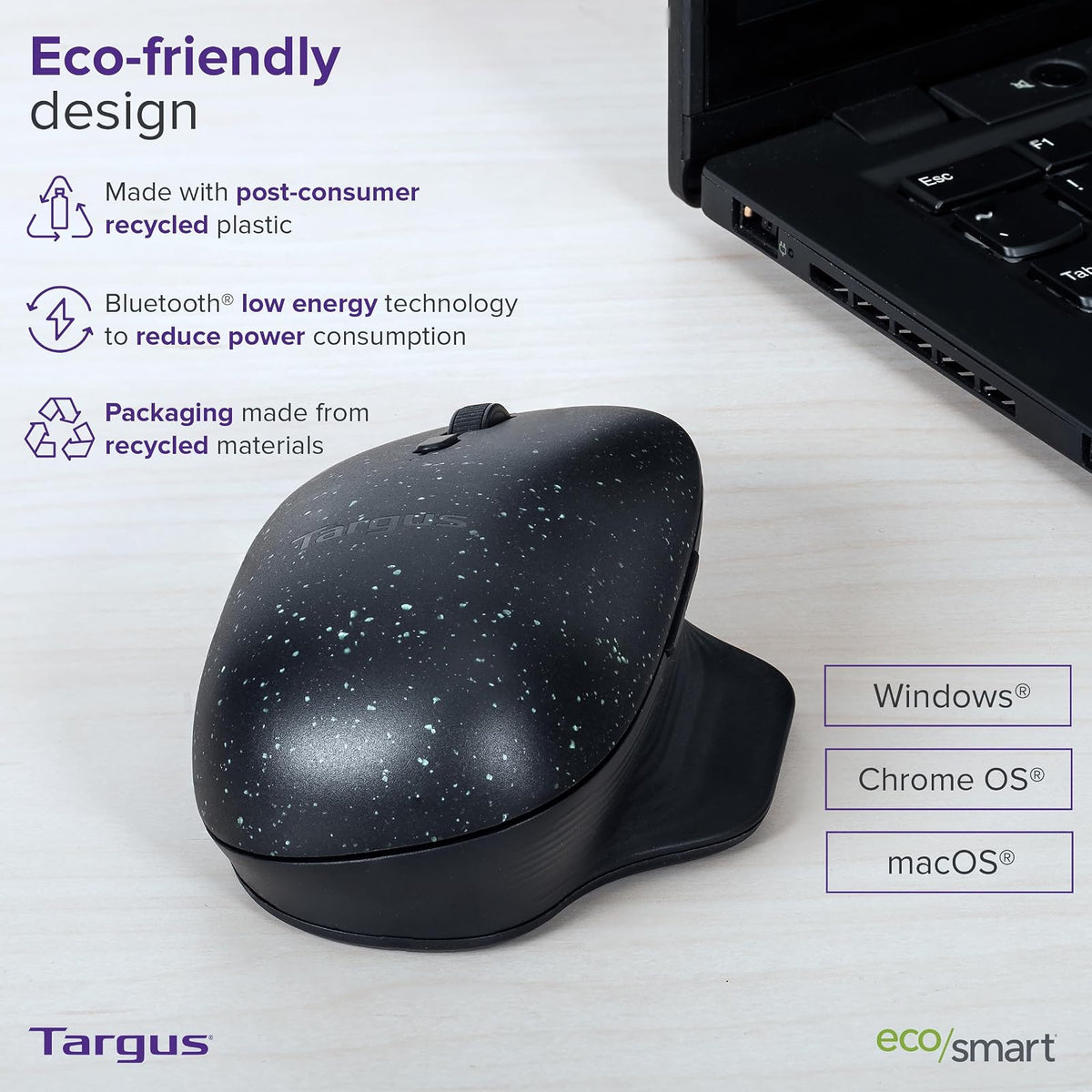 Targus Mouse ERGOFLIP AMB586GL Ecosmart