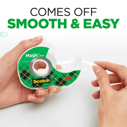 Scotch Magic Tape y dispensador de, 3/10,2 x 1.651 cm, 6-Pack (6122)