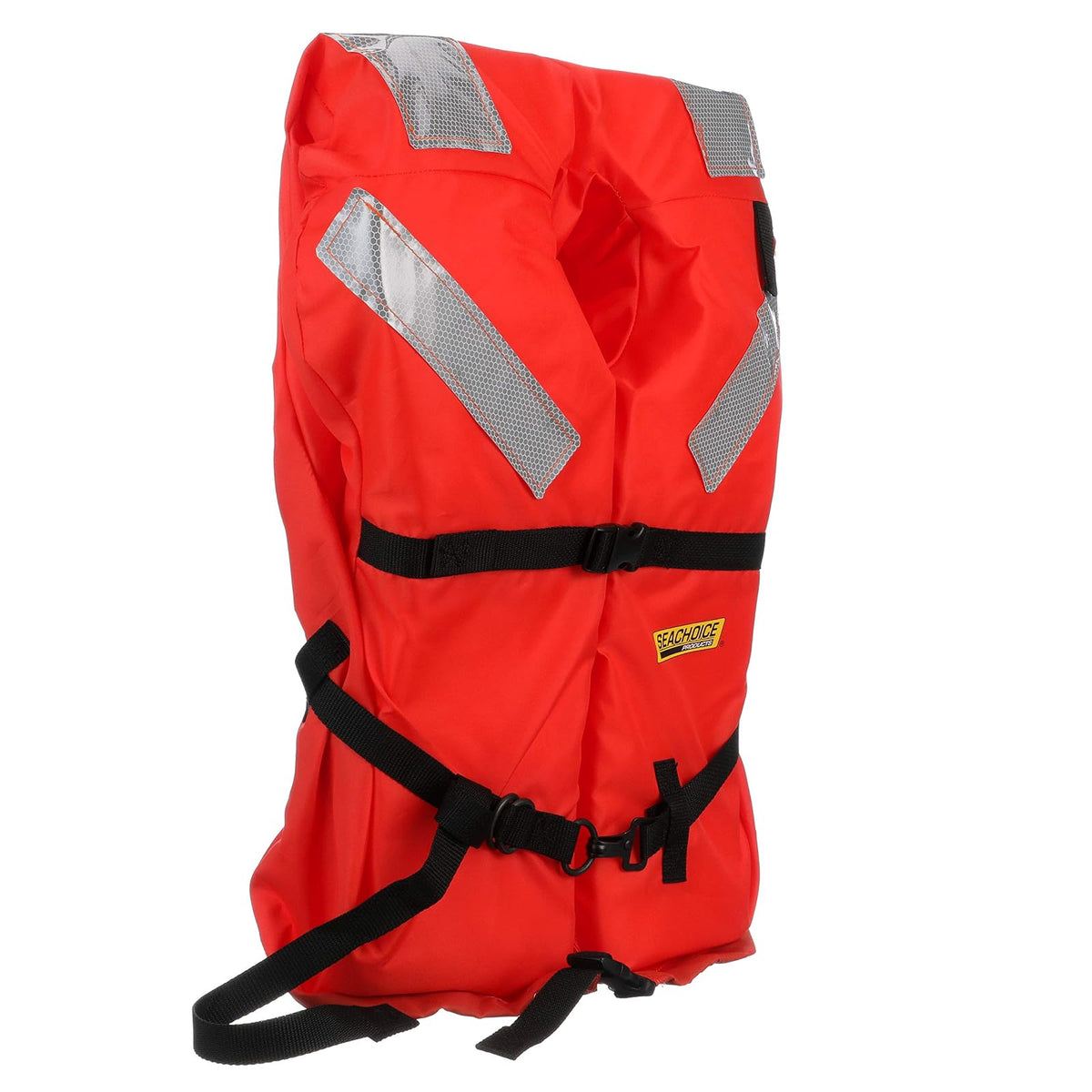 Seachoice Type I Commercial Offshore Vest & Jacket, Fluorescent Orange, Reflective Panels, Various Sizes