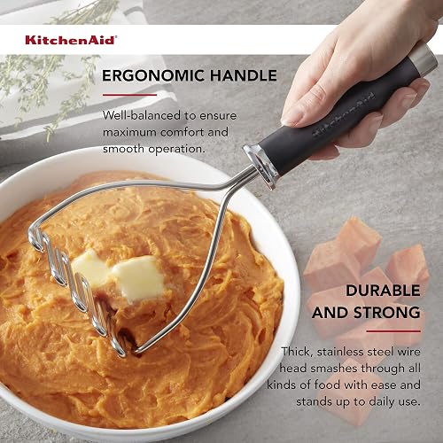 KitchenAid Gourmet - Triturador de alambre de acero inoxidable, 10.24 pulgadas, color negro