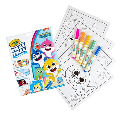 Crayola Baby Shark Set para colorear, regalo para niños, 3, 4, 5, 6, Baby Shark Color Wonder, Tiburón bebé
