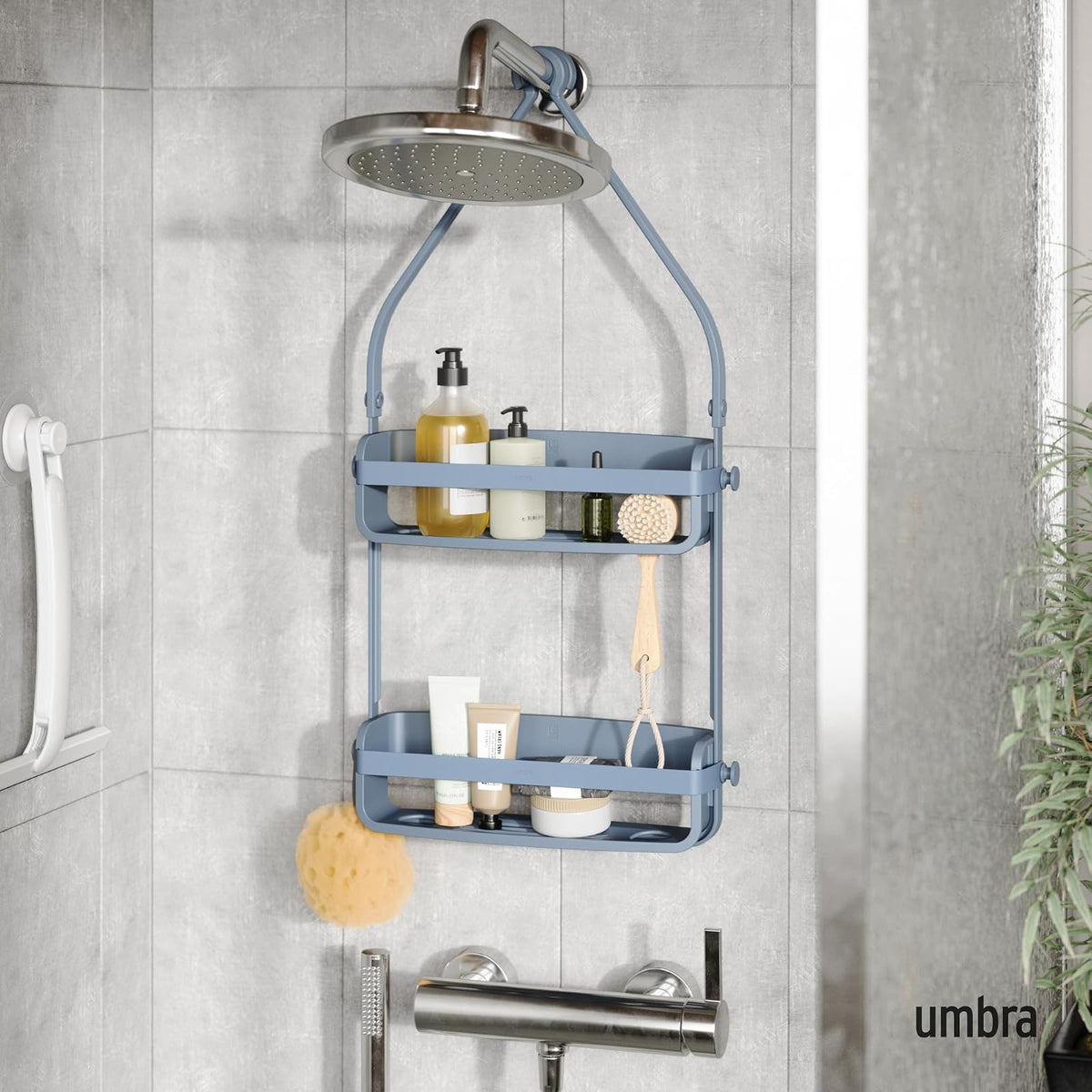 umbra FLEX SHOWER CADDY, Azul pizarra