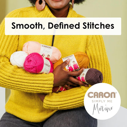 Caron Simply Me Merino Deep Water Heather Yarn - Paquete de 3 unidades de 100 g/3.5 oz - 50% acrílico, 50% lana merina, #3 DK (ligero) - 215 yardas - Tejer/Crochet