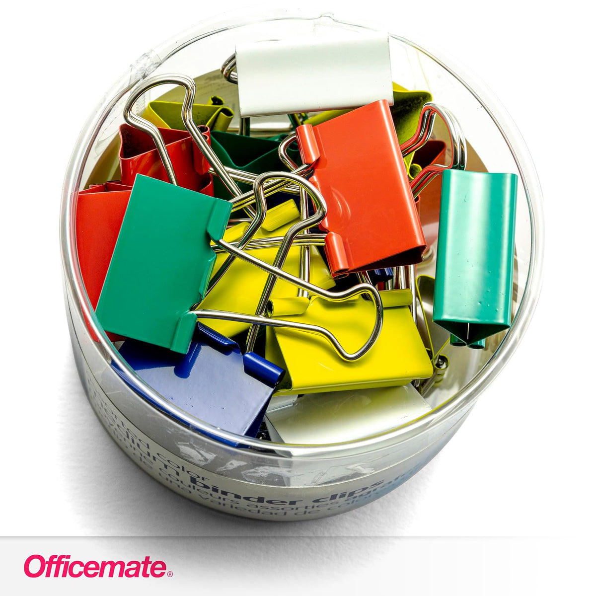 Officemate 31029 Binder Clips, Medium, Pack of 24, Assorted Colors