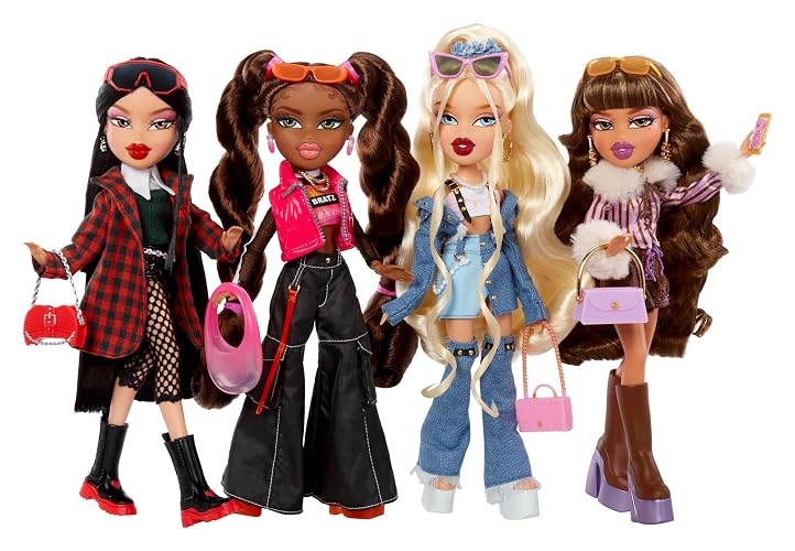 Bratz Alwayz Muñeca Cloe - Estilo Vaquero con Chaqueta y Falda Denim, Tacones de Plataforma, 10 Accesorios Incluidos como Teléfono, Maquillaje, Bolso y Póster Exclusivo - Edad 6+ Años