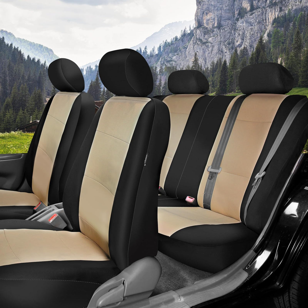 FH Group Juego Completo de Fundas para Asiento FB083BEIGE115, Beige