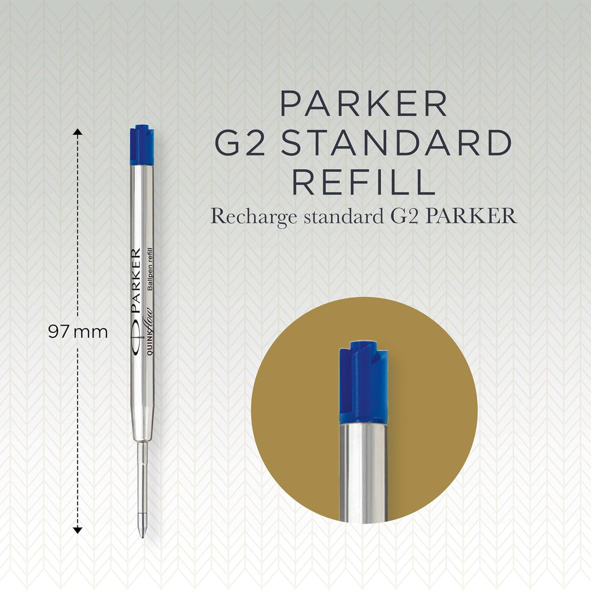 Parker Quinkflow - Recambio de tinta para bolígrafo de punta media, color azul, 10 unidades