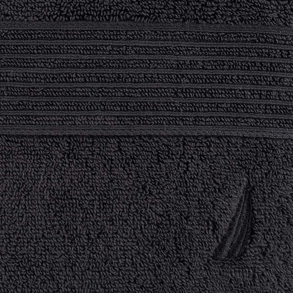 Nautica, Toalla Medio Baño 100% Algodón, Color Negro, Montford.