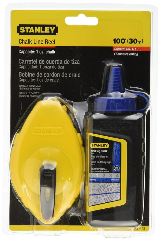 STANLEY 47-442 Juego de Tiralíneas 100 pies + Tiza azul 4 oz