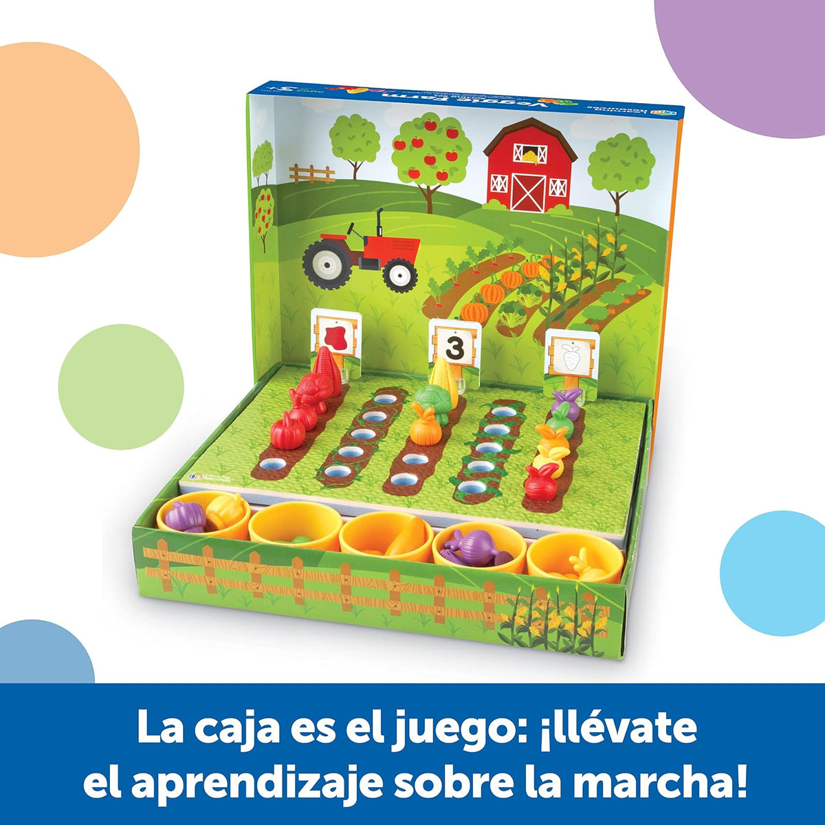 Learning Resources Veggie Farm Sorting Set, Hortaliza para Niños, Juguetes de Vegetales, 41 Piezas, Edades 3+