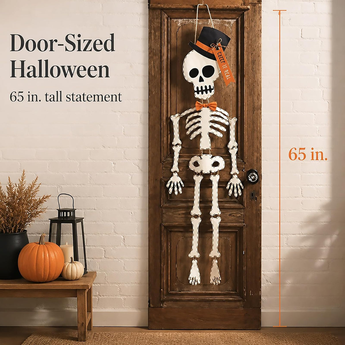 Mud Pie 40060032T - Percha para Puerta de Halloween, 65 Pulgadas, Color Blanco