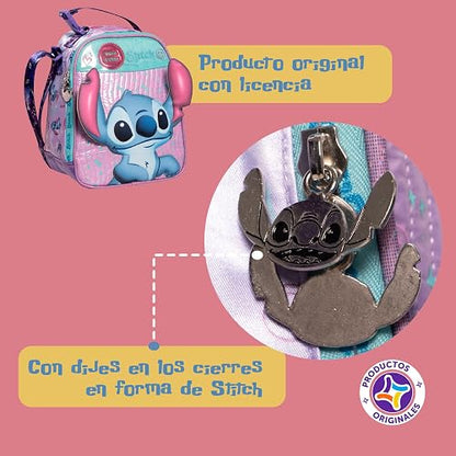 Ruz Lonchera Infantil y Preescolar | Stitch | 100% Poliéster Capacidad 3 Litros | Lonchera con Diseño para Niños con Compartimento Interno y Cierre de Cremallera | Recomendado desde 3 años