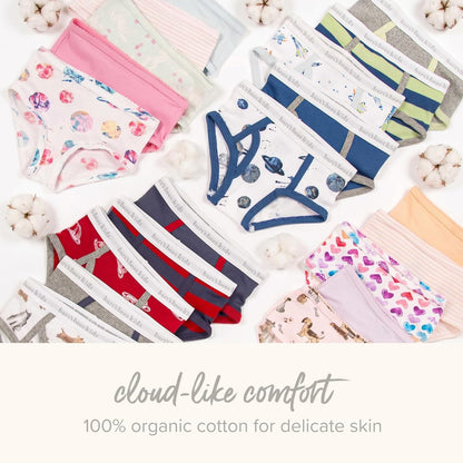 Burt's Bees Baby Toddler Girls' Underwear, Organic Cotton Panties, Tag-Free Comfort Briefs, Pack of 5 Ropa Interior Niñas