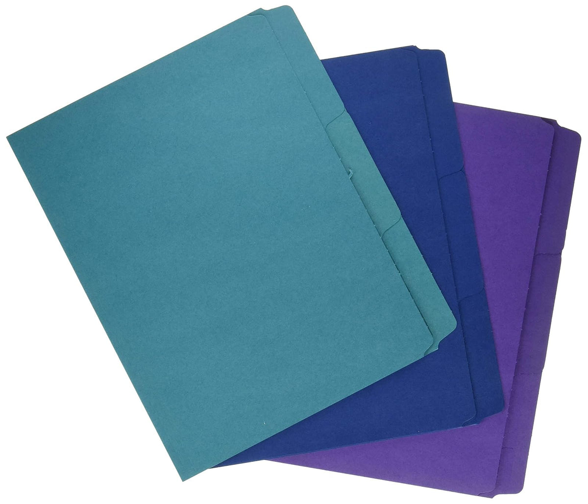 Smead SuperTab - Carpeta organizadora, 1/3 de corte, 2 divisores, tamaño carta, colores surtidos, 3 por paquete (11989)
