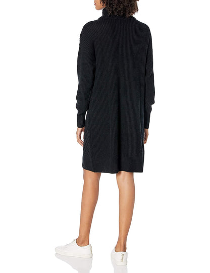The Drop Rosalie Minivestido Para Mujer, de Punto Trenzado en Punto Trenzado, Negro, L