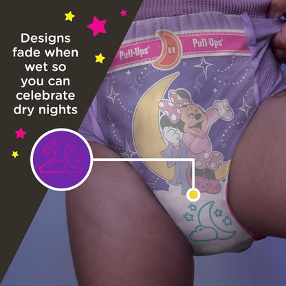 Pull-Ups Night-Time, 3T-4T (32-40 lb.), 60 Ct., Potty Training Pants for Girls, Disposable Potty Training Pants for Toddler Girls (Packaging May Vary)