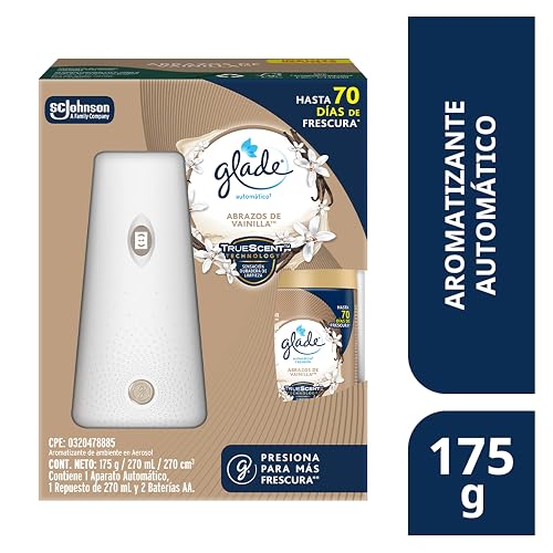 Glade Aromatizante para Hogar Automático Vainilla Aparato y Repuesto 270 ml