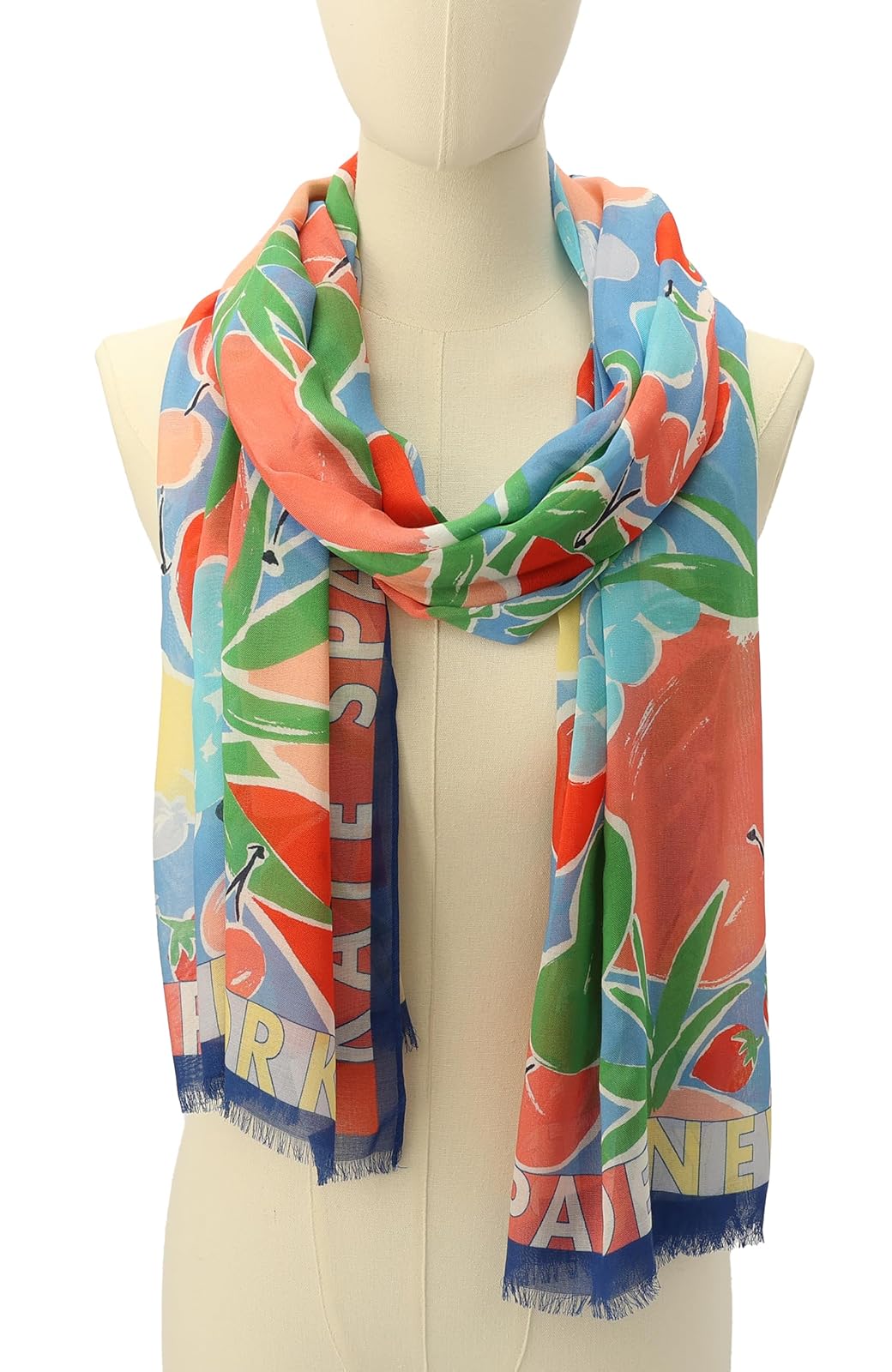 Kate Spade New York - Bufanda oblonga de viscosa de frutas de verano para mujer, accesorio de moda elegante y ligero, Multi, Talla única