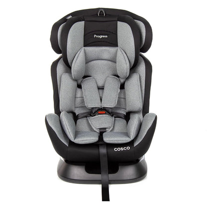 Cosco Autoasiento Progress con arnés de 5 puntos, protectores de hombro y entrepierna. Protección contra impacto lateral. Para orientación en contra y a favor de la marcha, ajustable en 9 posiciones y 2 de reclinación