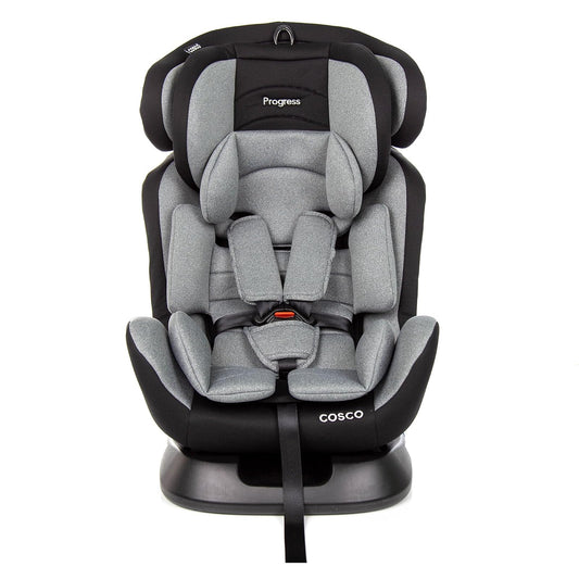 Cosco Autoasiento Progress con arnés de 5 puntos, protectores de hombro y entrepierna. Protección contra impacto lateral. Para orientación en contra y a favor de la marcha, ajustable en 9 posiciones y 2 de reclinación