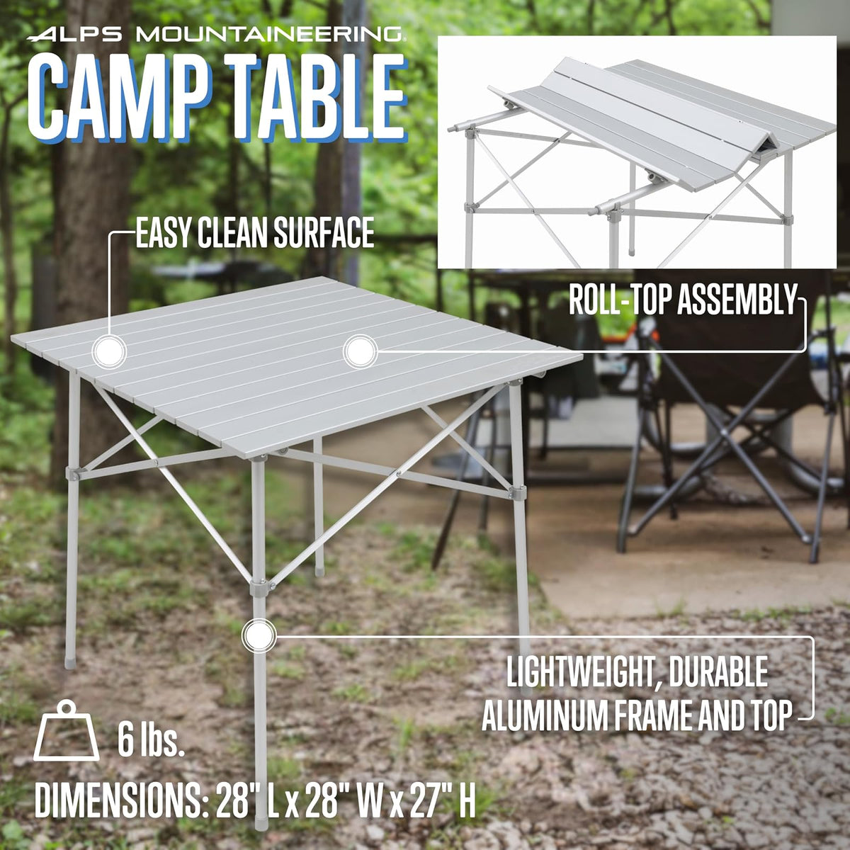 ALPS Mountaineering Mesa de Camping, Color Plateado