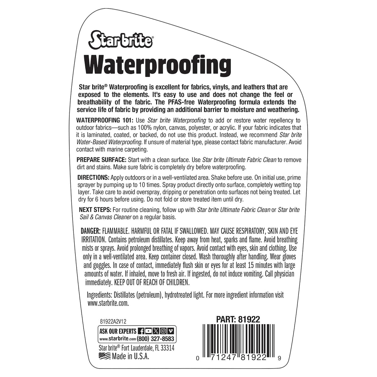Espray Impermeable Star Brite + Repelente de Manchas + protección UV