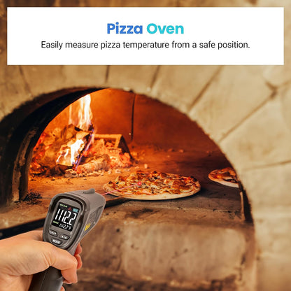 Etekcity Infrared Thermometer Temperature Gun -58°F to 1130°F, Laser Temp IR Tool for Cooking, Grill, Pizza Oven, Griddle with Adjustable Emissivity and Max Measure with Color LCD Screen Black