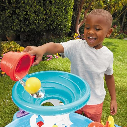 Little TIKES, Spinning Seas Water Table, Mesa de Agua para Niños, con Noria y Lanzador de Bolas, Juguetes Interactivos